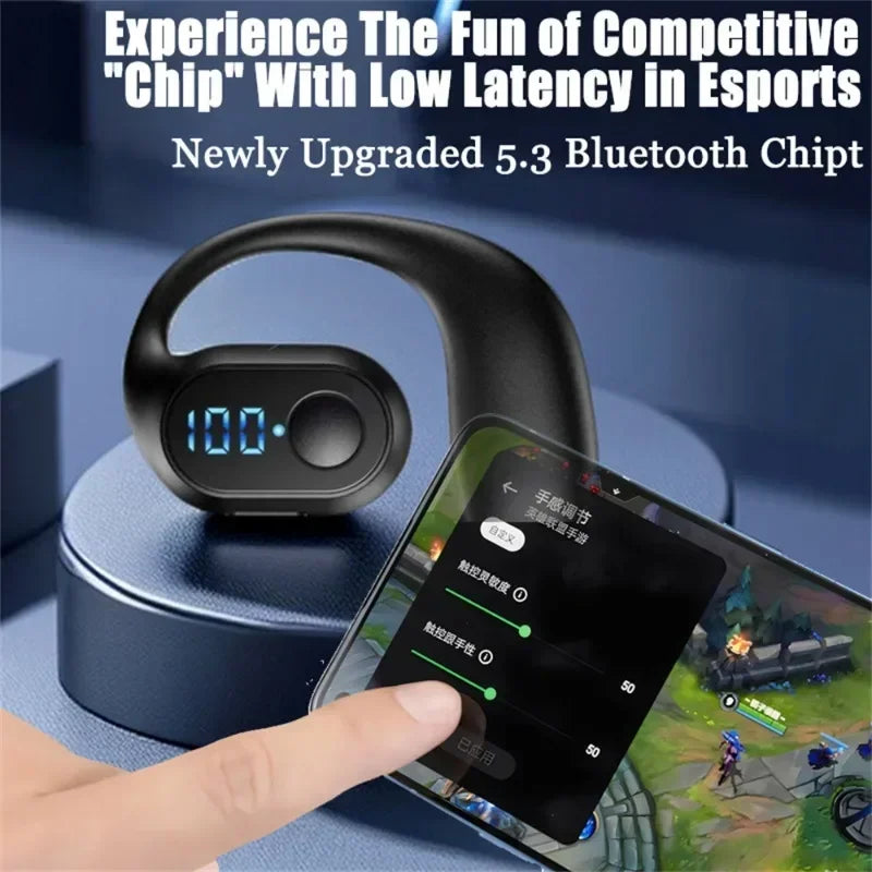 Fone de Ouvido Bluetooth com Display Digital e Controle Touch