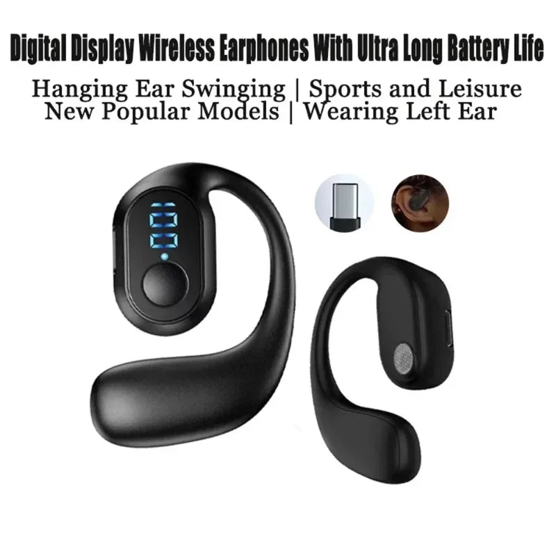 Fone de Ouvido Bluetooth com Display Digital e Controle Touch