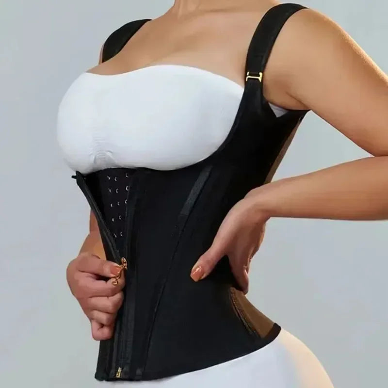 Corset Modelador Cintura Alta com Alças e Zíper